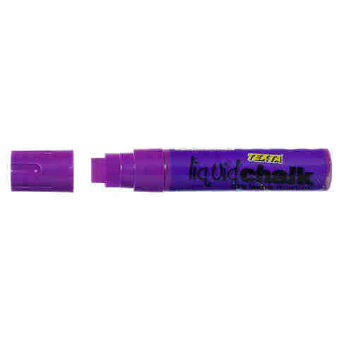 Liquid Chalk Marker Texta Dry Wipe 15mm Jumbo Chisel Card of 1 Purple