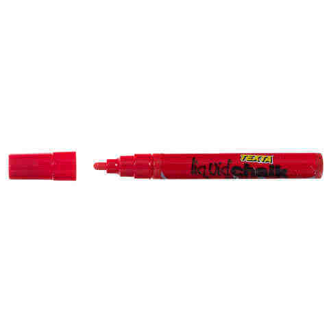 Liquid Chalk Marker Texta Dry Wipe 4.5mm Bullet Card of 1 Red