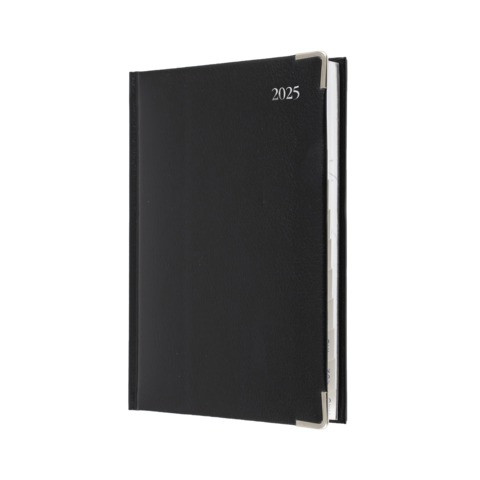 Diary Collins Management A5 Day To Page Bonded Black Leather Silver Edge Y2026 189B99