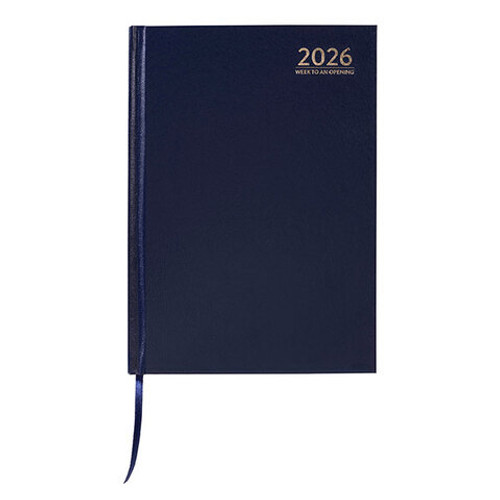 Diary Cumberland Casebound A5 Week To An Opening 57ECBL Blue Y2026