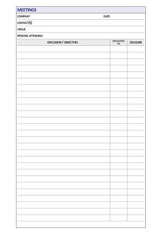 Diary Refill Dayplanner Executive Organiser A4 Meetings EX5009