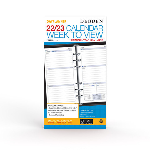 Diary Refill Dayplanner Desk Organiser Financial Personal Week View PR2760 F2025/26