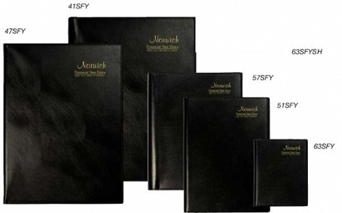 Diary Norwich Financial 125 x 90mm Slimline Week Opening Black 63SFY F2025/26