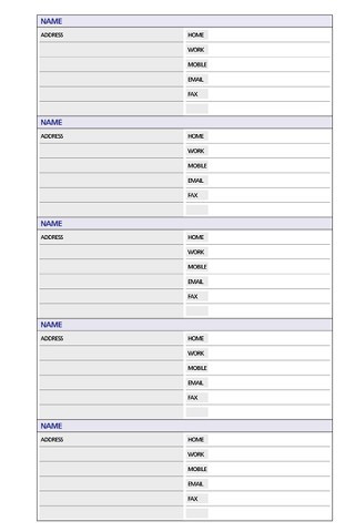 Diary Refill Dayplanner Slimline Organiser Telephone Address SL4002