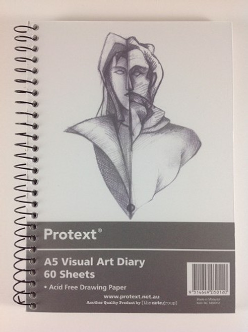 Visual Art Diary A5 110gsm 60 Leaf Protext NB5012 Clear Cover