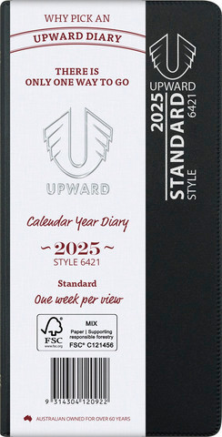 Diary Upward 6421 PVC Pocket Sewn Week to an opening Portrait Y2026