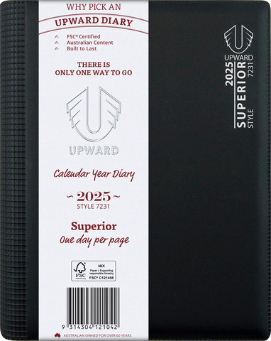 Diary Upward 7231 A5 Day to a page Standard PVC Wiro Y2026