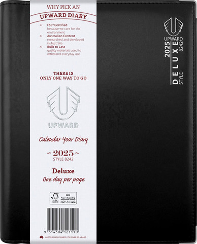 Diary Upward 8242 B5 PVC Deluxe Day to a page Wiro with Tabs Y2026