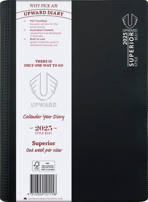 Diary Upward 8531 B5 Vertical Week To View Superior Y2026