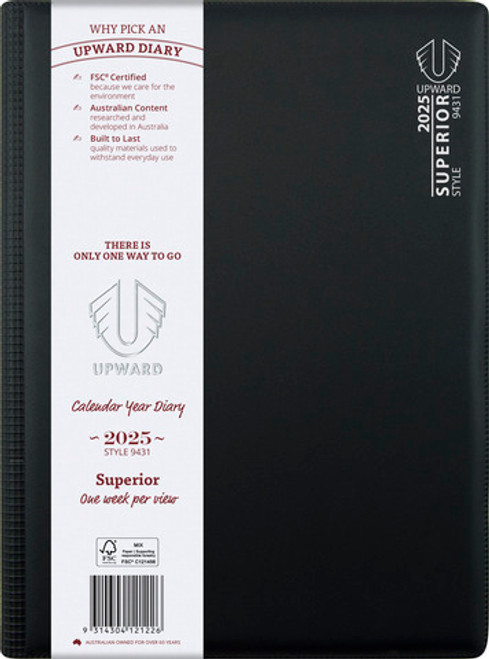 Diary Upward 9431 A4 PVC Week to an opening Wiro Standard Y2026