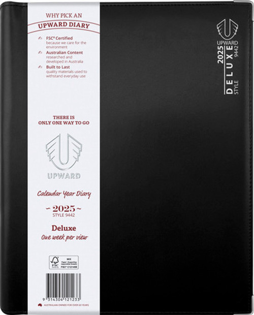 Diary Upward 9442 A4 PVC Deluxe Week to an opening Wiro with Tabs Y2026