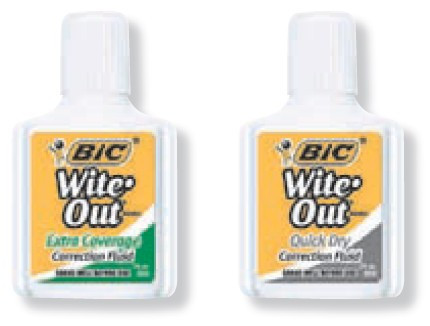 Correction Fluid Bic Wite Out Extra Coverage 50620 Card 1