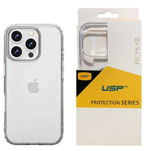 USP Apple iPhone 16 Pro (6.3') Clear Rock Shockproof Case - Ultra-Thin, Lightweight, Non-Slip, Multi-Layer, 3 Years Warranty