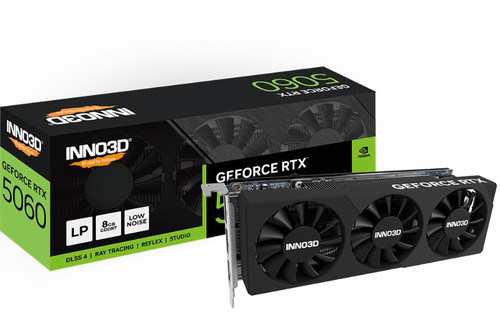 INNO3D nVidia GeForce RTX 5060 LP 8GB GDDR7, 2497MHz Boost Clock, RAM 28Gbps, 3xDP, 1xHDMI 178x69x41mm