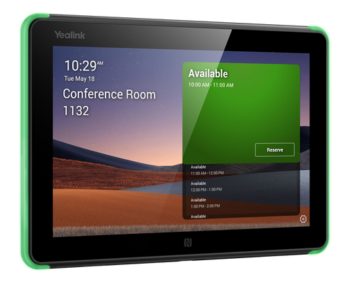 Yealink Roompanel Android based Scheduling Panel 8-inch, flush mount kit for wall or glass, 20° Tilt, PSU included, Yealink Platform, Microsoft Teams,