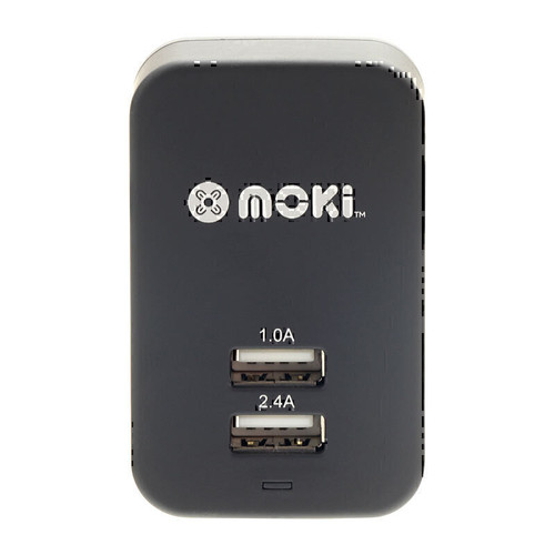 Moki Dual USB Wall Charger Black Moki Dual USB Wall Charger Black