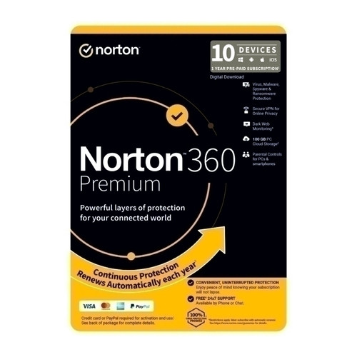 Norton 360 Premium 1 User 10 Devices 1 Year