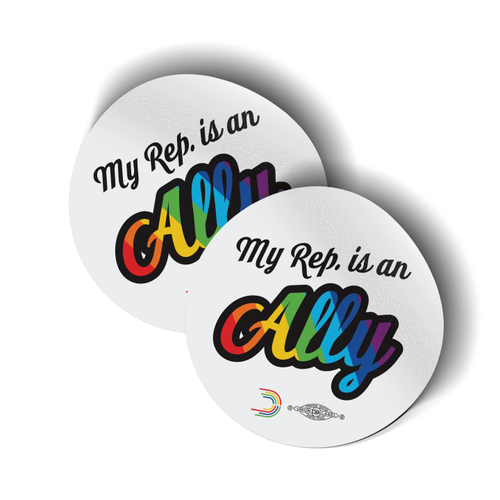 My Rep Is An Ally Stickers