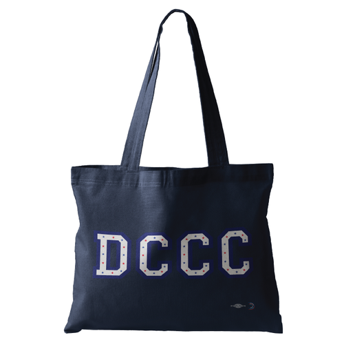 White Star Print Navy Tote Bag