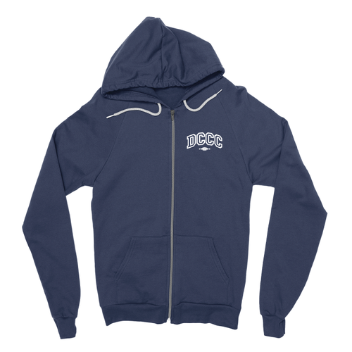 DCCC Collegiate Outline Navy Zipper Hoodie