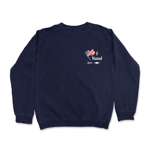 I Voted Navy Crewneck Sweater