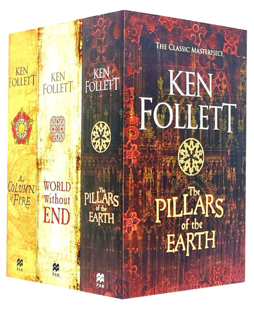 Ken Follett The Kingsbridge Novels Stories Collection 3 Books Set (The Pillars of the Earth, World Without End, A Column of Fire)