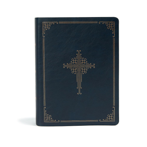 CSB Ancient Faith Study Bible, Navy LeatherTouch, Black Letter, Church Fathers, Study Note Commentary, Articles, Profiles, Easy-to-Read Bible Serif Type