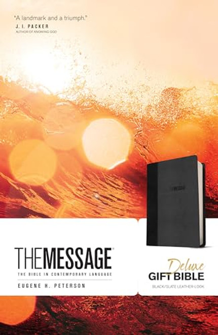 The Message Deluxe Gift Bible (Leather-Look, Black/Slate): The Bible in Contemporary Language