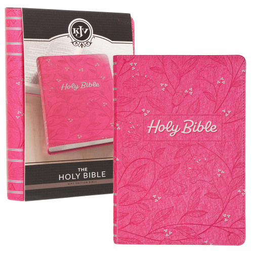 KJV Holy Bible, Gift Edition King James Version, Faux Leather Flexible Cover, Pearlized Cherry