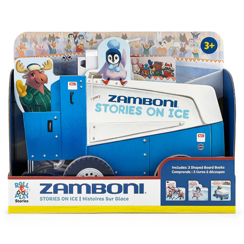 Zamboni Stories on Ice- Wheeled Board Book Set, 3-Book Gift Set With Rolling Truck Slipcase for Toddlers Ages 1-5 (Roll & Play Stories)