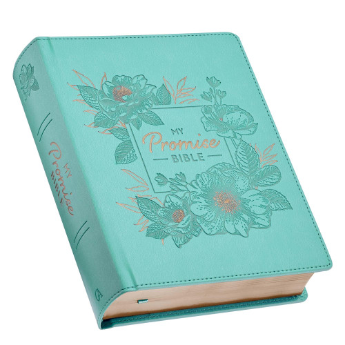 KJV Holy Bible, My Promise Bible, Faux Leather Hardcover w/Bible Tabs, Coloring Stickers, Ribbon Markers, King James Version, Teal