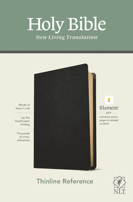 NLT Thinline Reference Holy Bible (Red Letter, Genuine Leather, Black): Includes Free Access to the Filament Bible App Delivering Study Notes, Devotionals, Worship Music, and Video