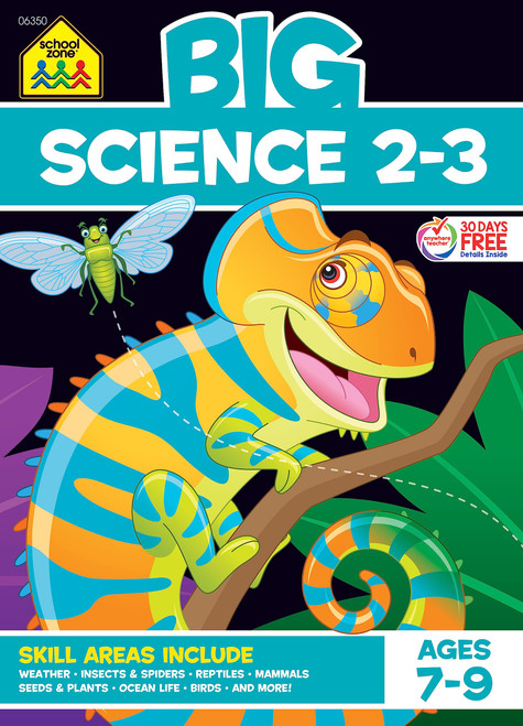 School Zone - Big Science Workbook - 320 Pages, Ages 7 to 9, 2nd Grade, 3rd Grade, Weather, Seeds, Plants, Insects, Mammals, Ocean Life, Birds, and More (School Zone Big Workbook Series)