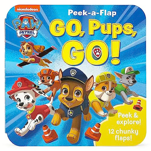 Peek-a-Flap Paw Patrol Go, Pups, Go! A Childrens Lift-a-Flap Board Book for Little Paw Patrol Lovers; Chase and Friends Interactive Adventure