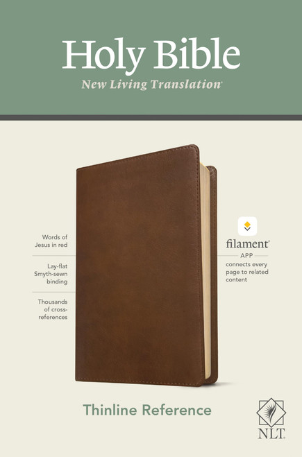 NLT Thinline Reference Holy Bible (Red Letter, LeatherLike, Rustic Brown): Includes Free Access to the Filament Bible App Delivering Study Notes, Devotionals, Worship Music, and Video