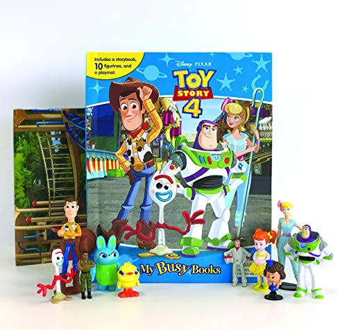Phidal - Disney Toy Story 4 My Busy Books -10 Figurines and a Playmat
