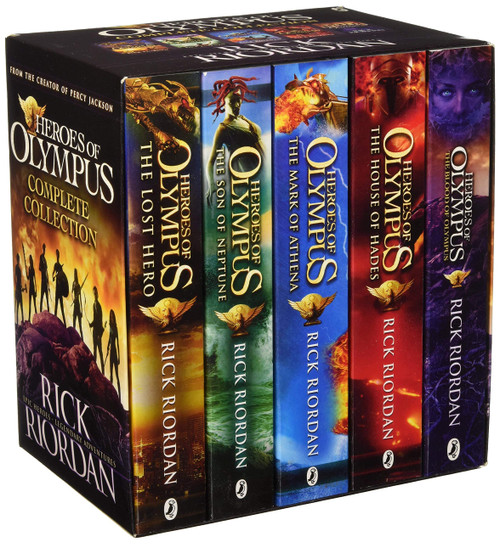The Heroes of Olympus by Rick Riordan The Complete 5 Books Collection Set (Lost Hero, Son of Neptune, Mark of Athena, House of Hades)