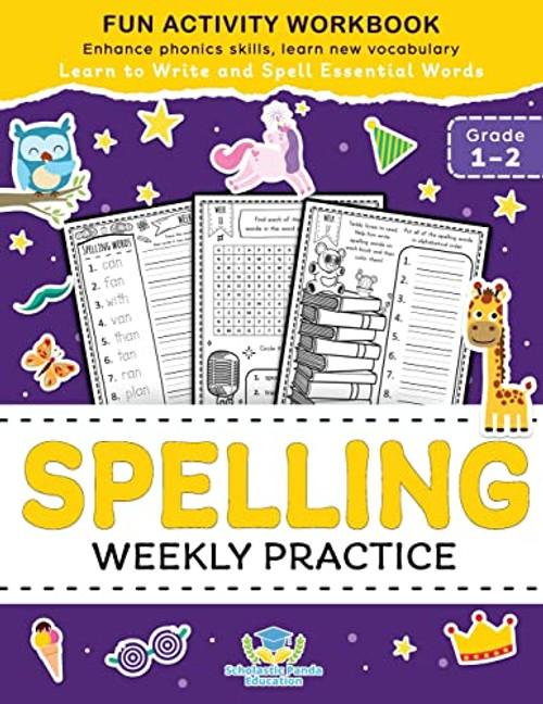 Spelling Weekly Practice for 1st 2nd Grade: Learn to Write and Spell Essential Words Ages 6-8 | Kindergarten Workbook, 1st Grade Workbook and 2nd ... ... + Worksheets (Elementary Books for Kids)