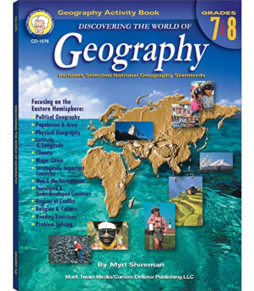 Mark Twain Geography Workbook, Geography for Kids Grade 7-8, Population, Political, Climate, Physical Geography of the Eastern Hemisphere, 7th Grade Workbooks & Up, Classroom or Homeschool Curriculum
