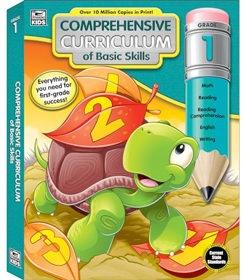 Comprehensive Curriculum of Basic Skills 1st Grade Workbooks All Subjects Ages 6-7, Math, Reading Comprehension, Writing, Spelling, Vocabulary, Addition, Subtraction, First Grade Workbook (544 pgs)
