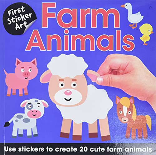 First Sticker Art: Farm Animals: Color By Stickers for Kids, Make 20 Animal Pictures! (Independent Activity Book, Perfect Valentine's Day Gift for Ages 3+)