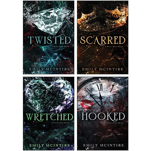 Never After Series 4 Books Collection Set By Emily McIntire(Wretched, Scarred, Hooked, Twisted)