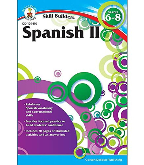 Carson Dellosa | Skill Builders: Spanish 2 Workbook | 6th8th Grade, 80pgs