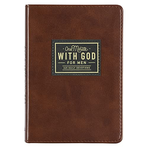 One Minute with God for Men 365 Devotions, Brown Faux Leather Flexcover