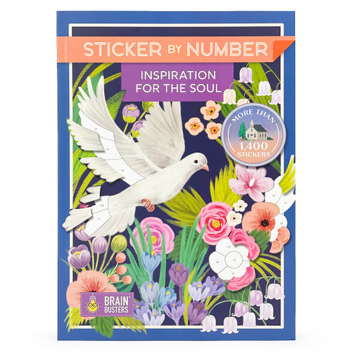 Sticker by Number Inspiration for the Soul- 12 Beautiful Scenes Inspired by Bible verses, Poems, and Spiritual Quotes