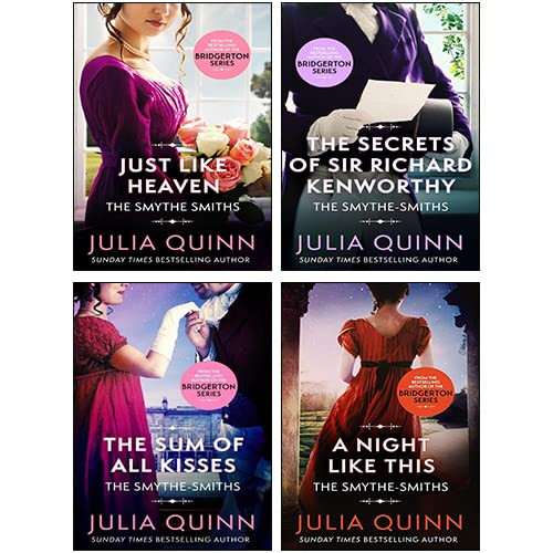 Julia Quinn Smythe-Smith Quartet Series Collection 4 Books Set (A Night Like This, Just Like Heaven, The Sum of All Kisses, The Secrets of Sir Richard Kenworthy)