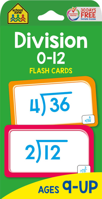 School Zone - Division 0-12 Flash Cards - Ages 9 and Up, 3rd Grade, 4th Grade, Math Equations, Division Practice, Dividends, Numbers 0-12, and More