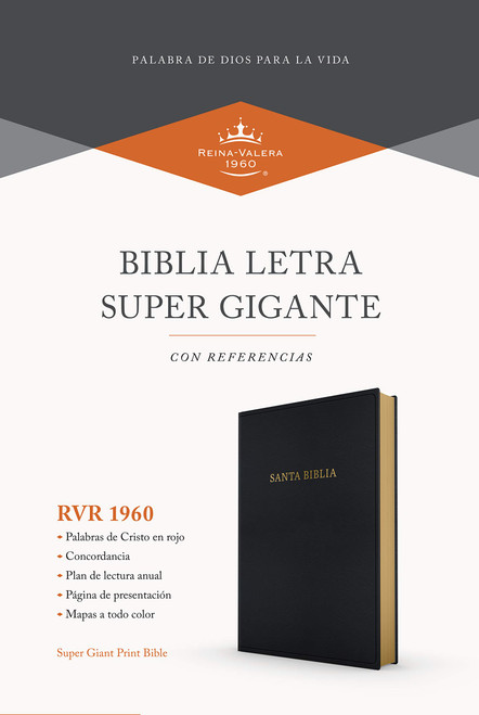 Biblia Reina Valera 1960 Letra sper gigante negro, imitacin piel | RVR 1960 Super Giant Print Bible, Black, Imitation leather (Spanish Edition)
