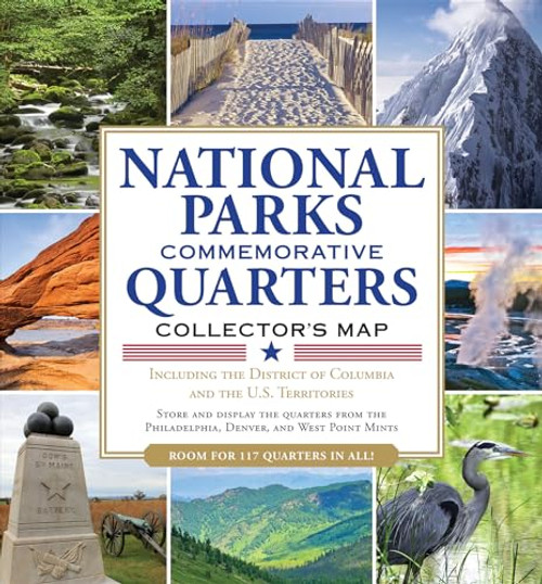 National Parks Commemorative Quarters Collector's Map 2010-2021 (includes both mints, plus the rare West Point quarter release!)
