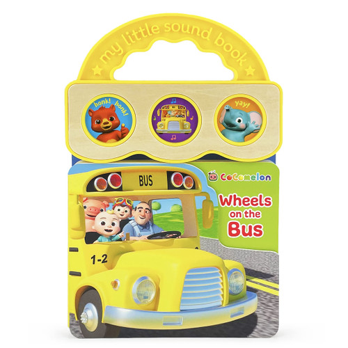 CoComelon Wheels on the Bus 3-Button Sound Board Book for Babies and Toddlers, Ages 1-4